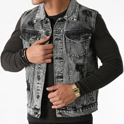 Grosses soldes 🔥 Veste Jean Sans Manches VJ321 Gris de Frilivin ⭐