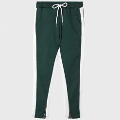 Sortie 😀 Pantalon Jogging A Bandes Enfant 718 Vert de Frilivin 🥰