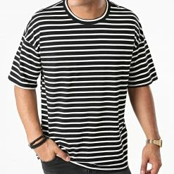 Sortie ⭐ Tee 👚 Shirt A Rayures BM1333 Noir Blanc de Frilivin 👏 -Promos Frilivin Magasin frilivin 275498 BM1333 1 20210722T141058 03