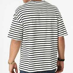 Meilleur prix 🤩 Tee 👕 Shirt A Rayures BM1333 Blanc Noir de Frilivin 😍 -Promos Frilivin Magasin frilivin 275501 BM1333 15 20210722T141808 04