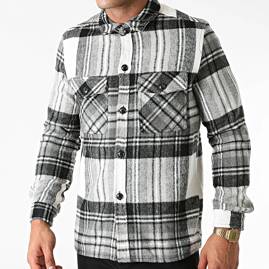 Bon marché 🧨 Chemise Manches Longues QQ660 Noir Blanc de Frilivin 👍 5 Bon marché 🧨 Chemise Manches Longues QQ660 Noir Blanc de Frilivin 👍 – Image 3