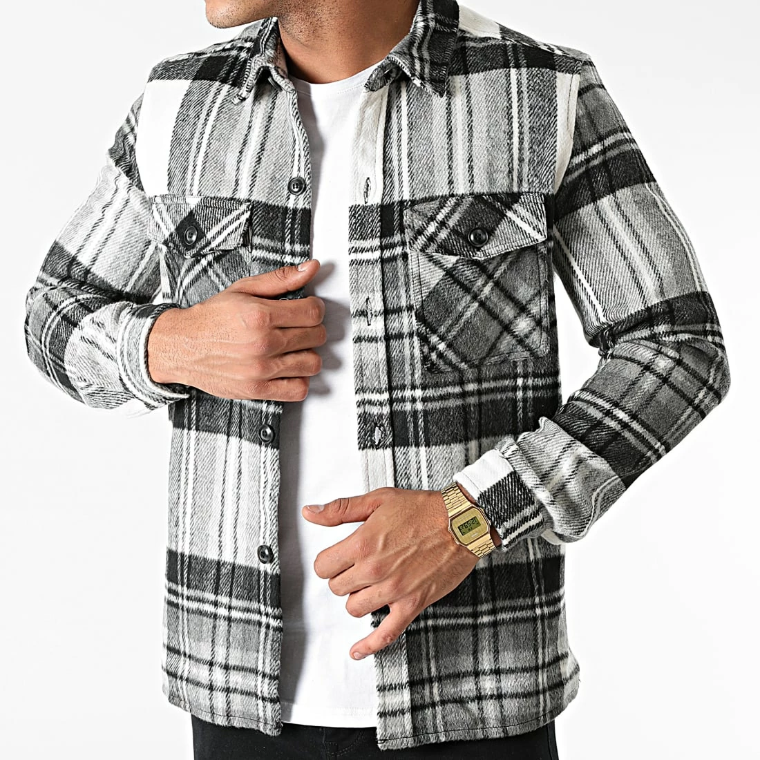 Bon marché 🧨 Chemise Manches Longues QQ660 Noir Blanc de Frilivin 👍 3 Bon marché 🧨 Chemise Manches Longues QQ660 Noir Blanc de Frilivin 👍