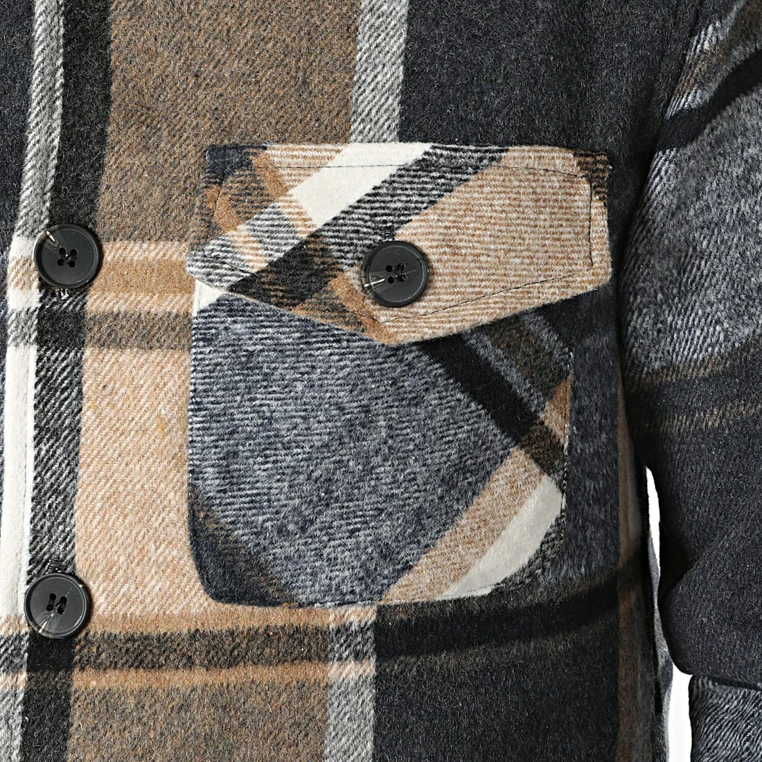 Bon marché ✔️ Surchemise A Carreaux HP03221 Gris Anthracite Beige de Frilivin ⌛ 4 Bon marché ✔️ Surchemise A Carreaux HP03221 Gris Anthracite Beige de Frilivin ⌛ – Image 2