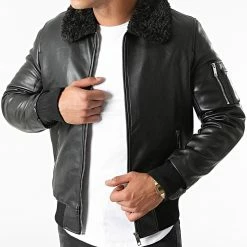 Bon marché 😀 Veste Zippée Col Mouton QQ650 Noir de Frilivin 🎉