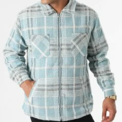 Grosses soldes 🔥 Surchemise Carreaux BM1349 Bleu Clair de Frilivin 🎁 -Promos Frilivin Magasin frilivin 278998 BM1349 14 20210816T161455 03