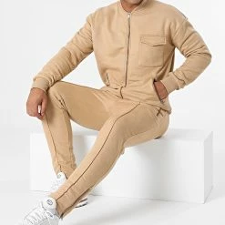 Tout neuf ⭐ Ensemble De Survetement BM1337 Beige de Frilivin 👍