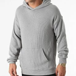 Promo ⭐ Sweat Capuche BM1346 Gris de Frilivin 🧨