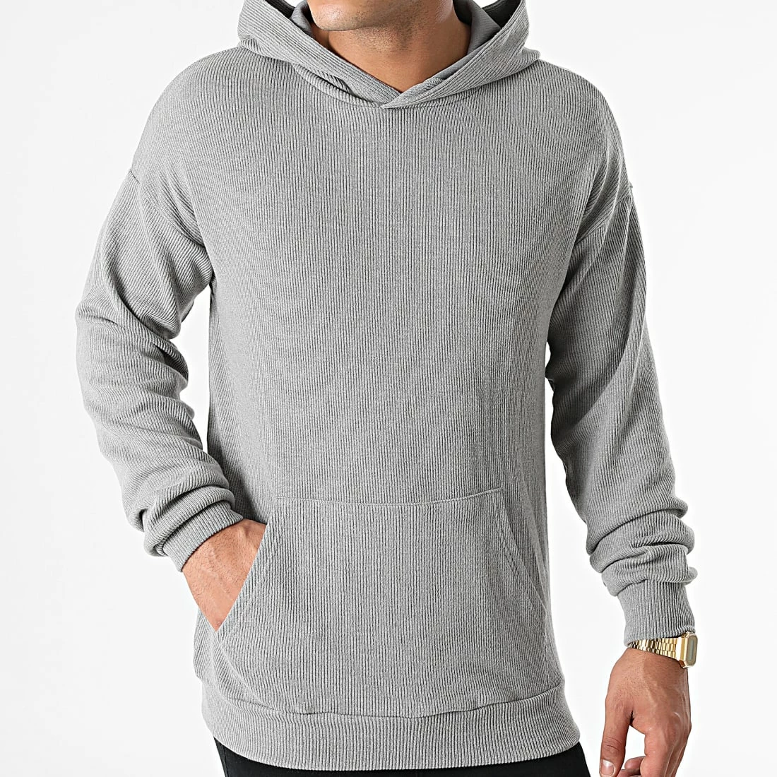 Promo ⭐ Sweat Capuche BM1346 Gris de Frilivin 🧨 5 Promo ⭐ Sweat Capuche BM1346 Gris de Frilivin 🧨 – Image 3