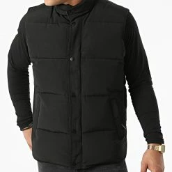Top 10 💯 Veste Zippée Sans Manches JK2103 Noir de Frilivin 🌟 -Promos Frilivin Magasin frilivin 279100 JK2103 BLACK 20211004T154847 03