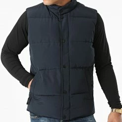 Budget 🔥 Veste Zippée Sans Manches JK2103 Bleu Marine de Frilivin 😀 -Promos Frilivin Magasin frilivin 279101 JK2103 BLUE 20211004T154759 03