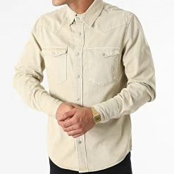 De gros 😉 Chemise Jean Manches Longues VJ338 Beige de Frilivin 🌟