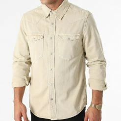 De gros 😉 Chemise Jean Manches Longues VJ338 Beige de Frilivin 🌟 -Promos Frilivin Magasin frilivin 279112 VJ338 5 20210813T163658 03