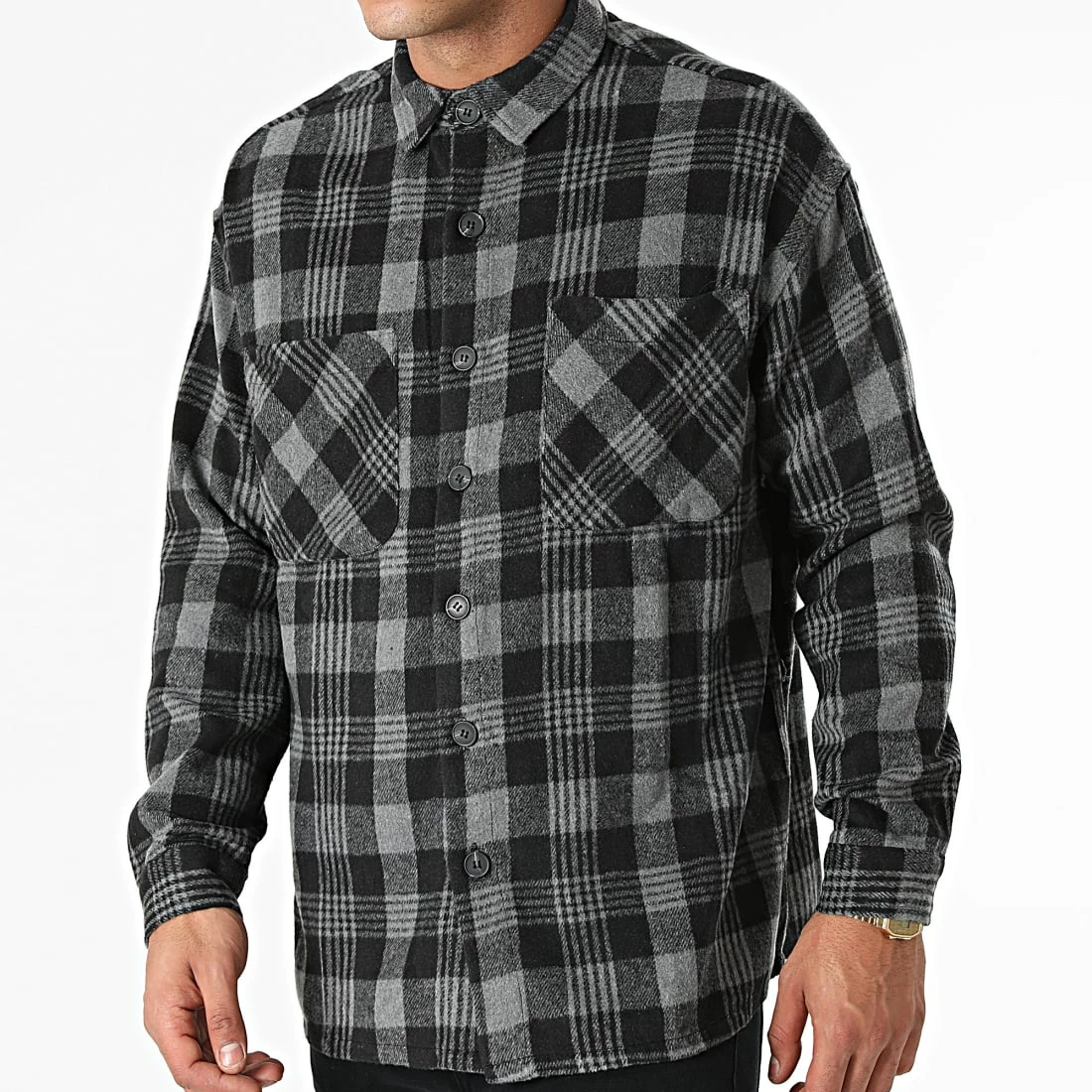 Le moins cher ✔️ Chemise Manches Longues A Carreaux BM1338 Gris Noir de Frilivin 💯 3 Le moins cher ✔️ Chemise Manches Longues A Carreaux BM1338 Gris Noir de Frilivin 💯