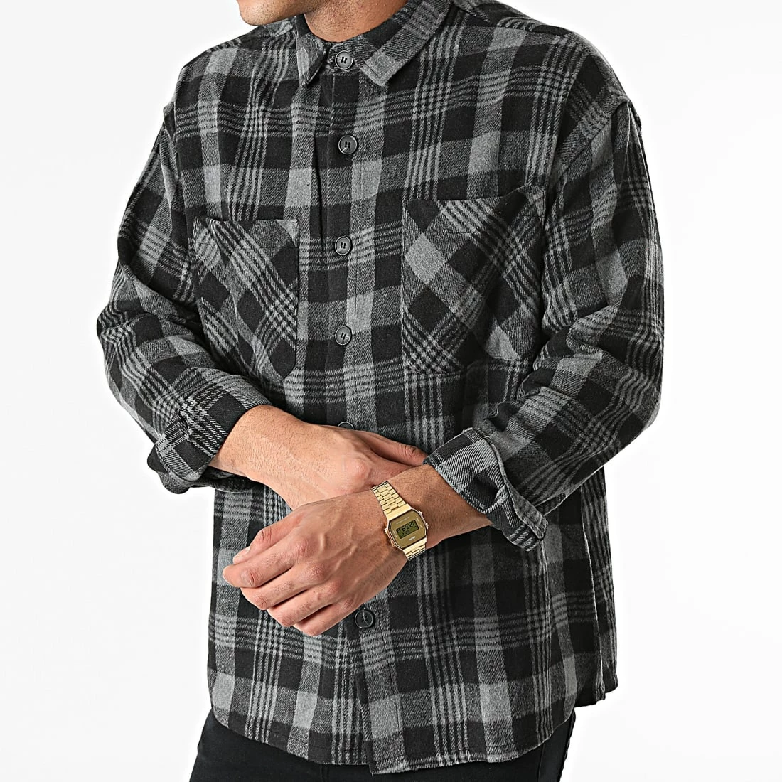 Le moins cher ✔️ Chemise Manches Longues A Carreaux BM1338 Gris Noir de Frilivin 💯 5 Le moins cher ✔️ Chemise Manches Longues A Carreaux BM1338 Gris Noir de Frilivin 💯 – Image 3