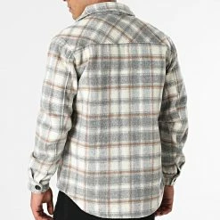 Bon marché ✔️ Surchemise A Carreaux HP03216 Beige Gris de Frilivin 🔔 -Promos Frilivin Magasin frilivin 279151 HP03216 4 20210816T161538 04