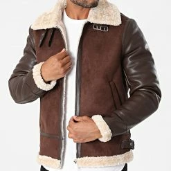 Nouveau 🛒 Veste Col Mouton QQ663 Marron de Frilivin 🛒