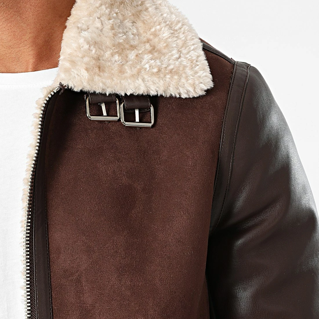 Nouveau 🛒 Veste Col Mouton QQ663 Marron de Frilivin 🛒 4 Nouveau 🛒 Veste Col Mouton QQ663 Marron de Frilivin 🛒 – Image 2