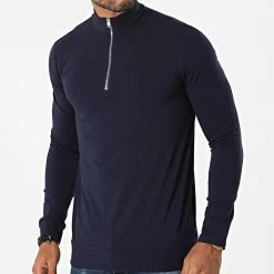 Budget ✨ Sweat Col Zippé BM1347 Bleu Marine de Frilivin 🤩