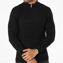 Tout neuf 🧨 Pull Col Zippé FA5027 Noir de Frilivin 😉