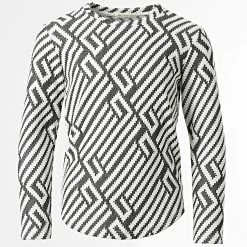 Vente flash ⭐ Tee 👚 Shirt Manches Longues Enfant 5013 Ecru Noir de Frilivin 🎁