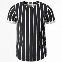 Sortie 🛒 Tee 👕 Shirt Enfant A Rayures 5008 Noir Ecru de Frilivin 👍