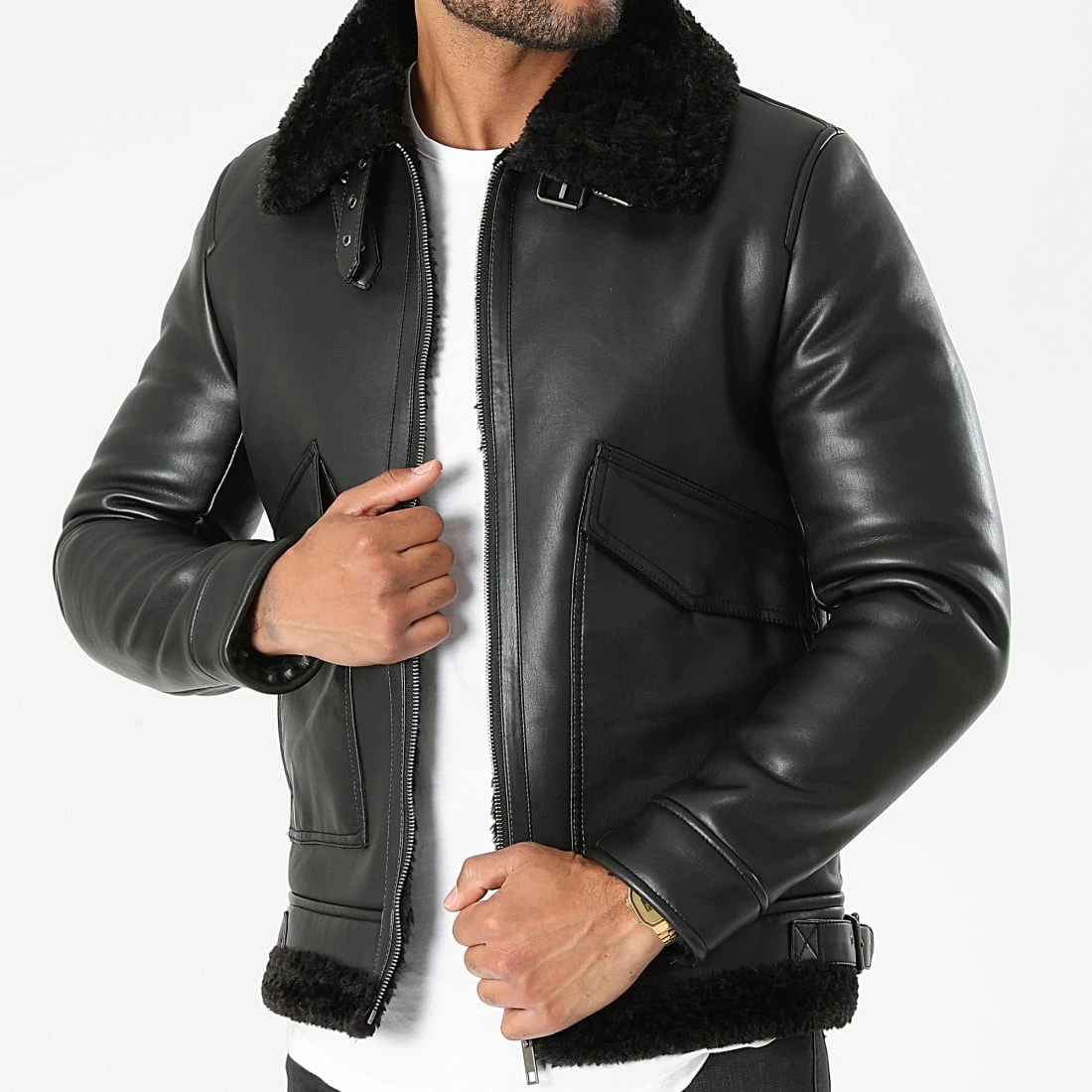 Budget ⭐ Blouson Bombardier Col Fourrure QQ662 Noir de Frilivin ✔️ 3 Budget ⭐ Blouson Bombardier Col Fourrure QQ662 Noir de Frilivin ✔️