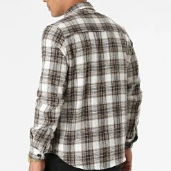 Tout neuf 👍 Chemise Manches Longues A Carreaux BM1354 Marron Ecru de Frilivin 😀 -Promos Frilivin Magasin frilivin 288148 BM1354 9 20211019T160843 04