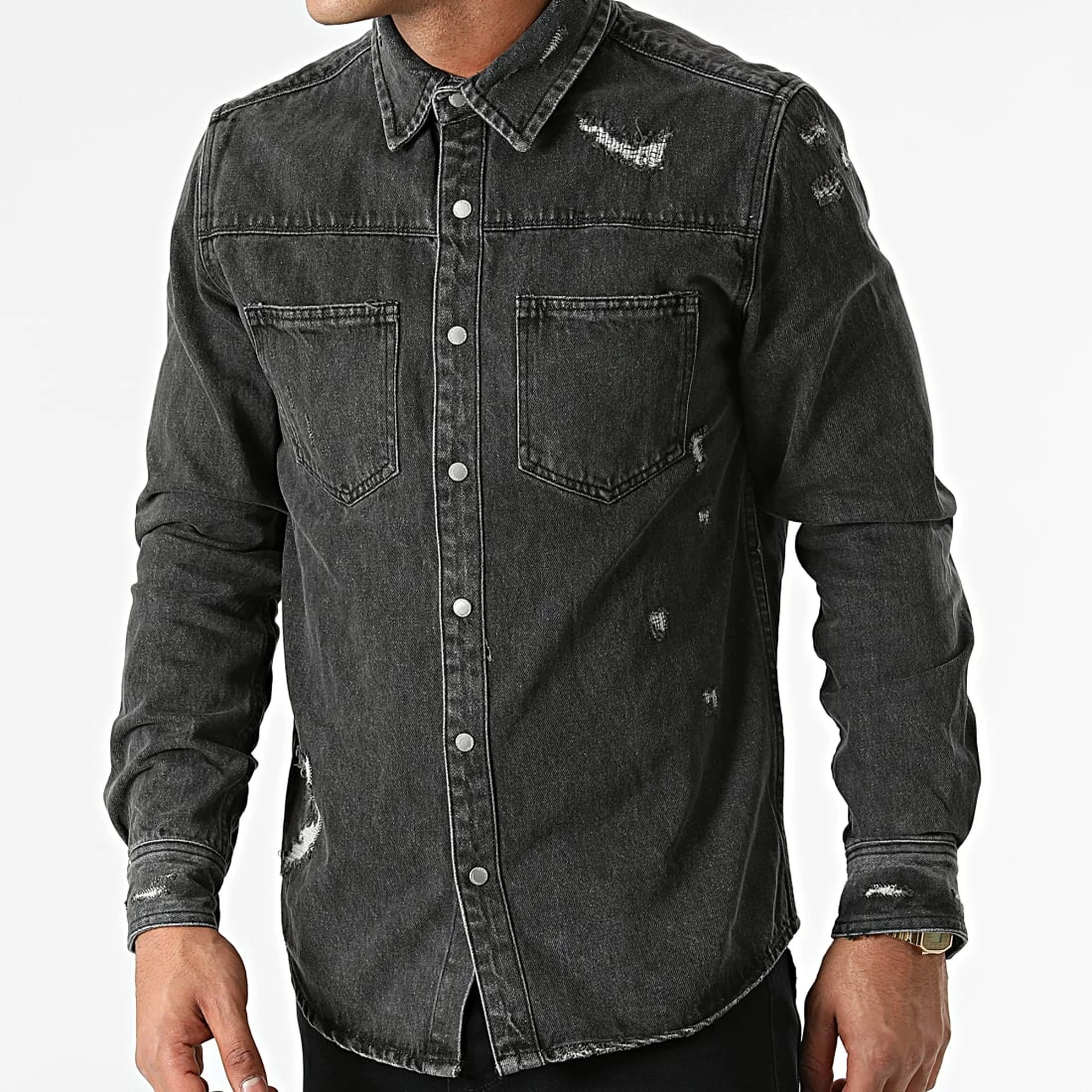 Tout neuf ⭐ Surchemise Jean VJ238 Noir de Frilivin ✨ 3 Tout neuf ⭐ Surchemise Jean VJ238 Noir de Frilivin ✨