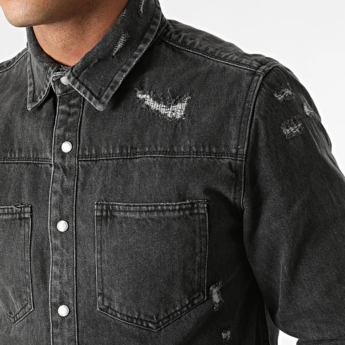 Tout neuf ⭐ Surchemise Jean VJ238 Noir de Frilivin ✨ 4 Tout neuf ⭐ Surchemise Jean VJ238 Noir de Frilivin ✨ – Image 2