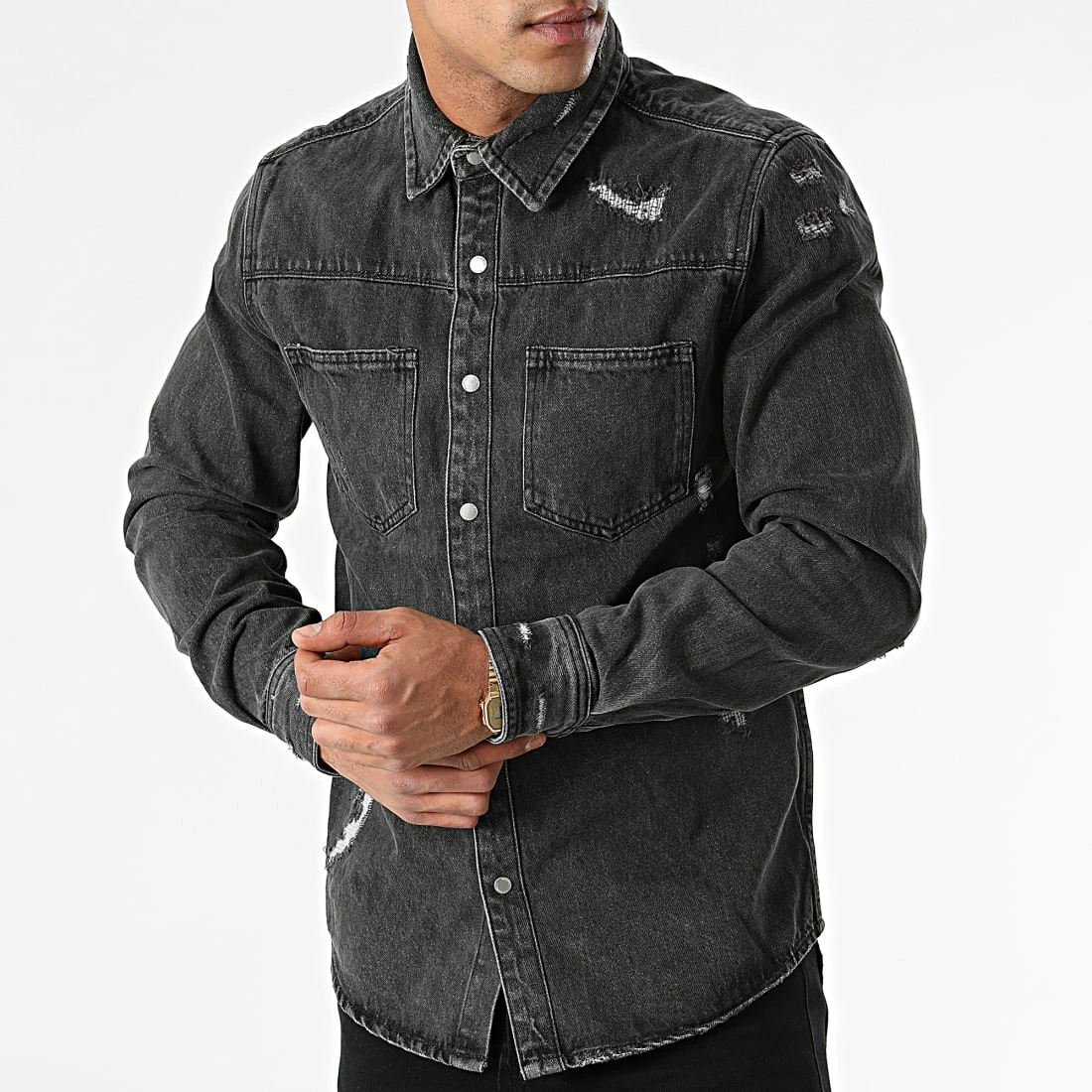 Tout neuf ⭐ Surchemise Jean VJ238 Noir de Frilivin ✨ 5 Tout neuf ⭐ Surchemise Jean VJ238 Noir de Frilivin ✨ – Image 3