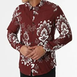 Sortie ❤️ Chemise Manches Longues 682841 Bordeaux Floral de Frilivin 😍 -Promos Frilivin Magasin frilivin 288298 682841 WINE RED 20211015T155413 03