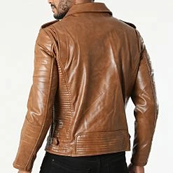 Acheter ❤️ Veste Biker SK011 Marron de Frilivin 🧨 -Promos Frilivin Magasin frilivin 289183 SK011 9 20211020T161955 04