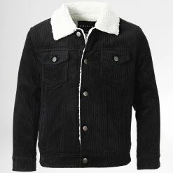 Budget 👏 Veste Col Mouton Enfant QQ676 Noir de Frilivin 🔥