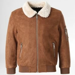 Sortie 🛒 Veste Bomber Col Mouton Enfant QQ673 Camel de Frilivin 👏