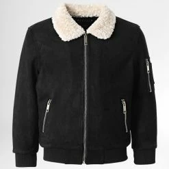 Coupon 🥰 Veste Bomber Col Mouton Enfant QQ673 Noir de Frilivin ❤️