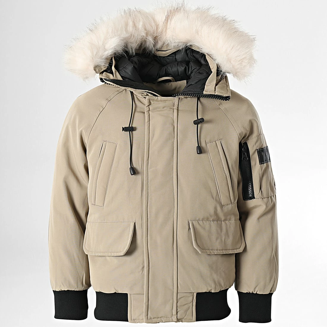 Meilleure vente 🎉 Bomber Capuche Fourrure Enfant FD901 Beige de Frilivin ✨ 3 Meilleure vente 🎉 Bomber Capuche Fourrure Enfant FD901 Beige de Frilivin ✨