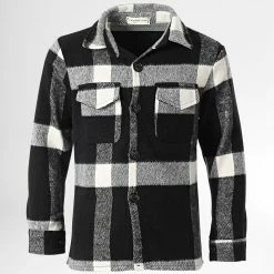 Remise 💯 Surchemise Enfant 728 Noir Blanc de Frilivin 🔥
