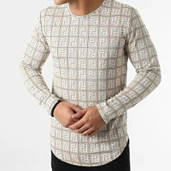 Tout neuf 🔥 Tee 👕 Shirt Manches Longues Oversize 15570 Beige Blanc de Frilivin 🎁 -Promos Frilivin Magasin frilivin 292281 15570 BEIGE 20211118T144758 03