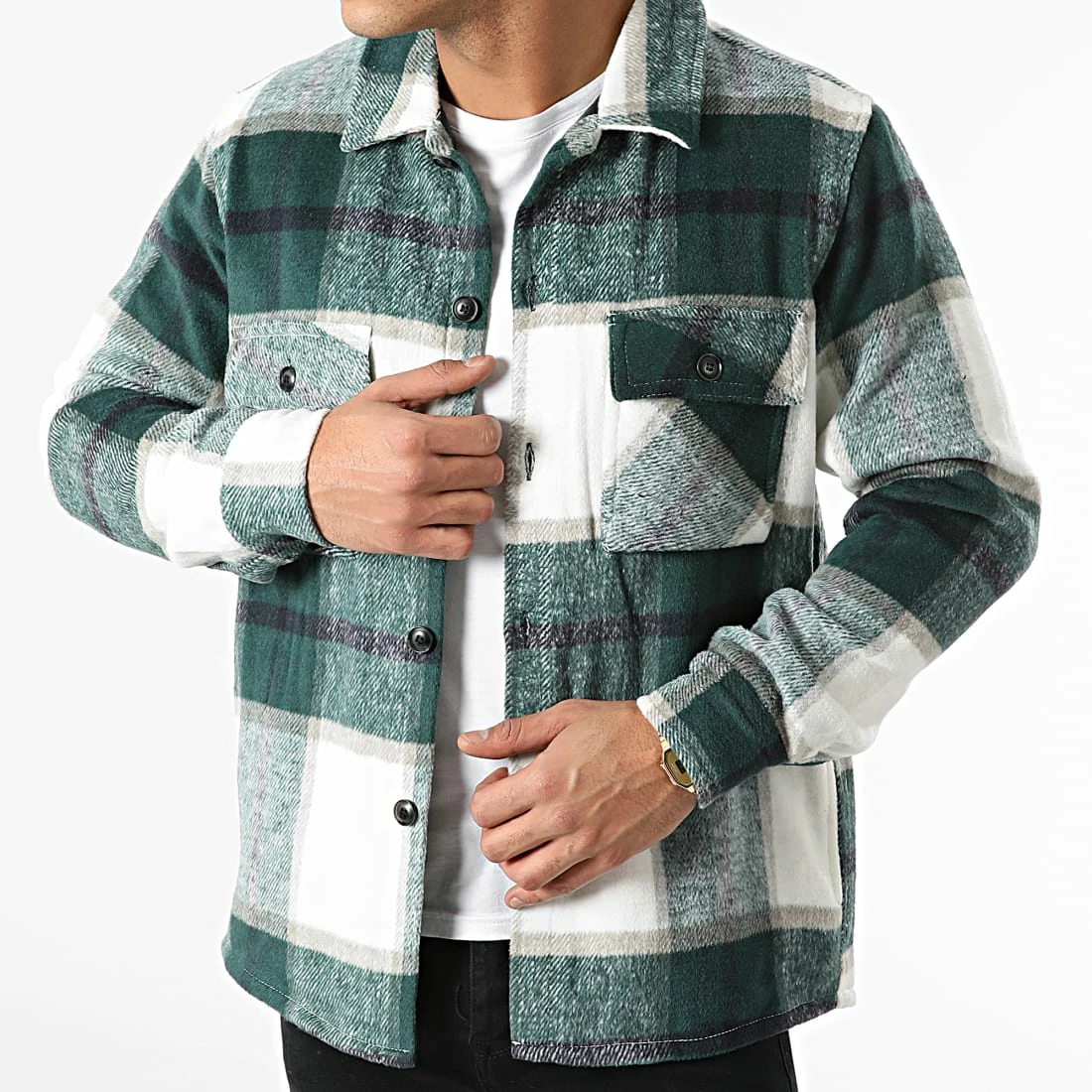 Budget 😉 Surchemise A Carreaux QQ679 Vert Blanc de Frilivin ⭐ 3 Budget 😉 Surchemise A Carreaux QQ679 Vert Blanc de Frilivin ⭐