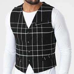 Coupon ✔️ Gilet A Carreaux 6390 Noir de Frilivin 😍