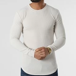 Vente flash 💯 Tee 👚 Shirt A Manches Longues 5522 Beige de Frilivin ⌛ -Promos Frilivin Magasin frilivin 297065 5522 BEIGE 20220106T155005 03