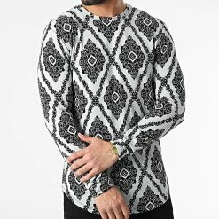 Offres ❤️ Pull Oversize 15633 Gris Noir Floral de Frilivin 😍 -Promos Frilivin Magasin frilivin 297079 15633 GREY 20220105T161308 03