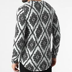 Offres ❤️ Pull Oversize 15633 Gris Noir Floral de Frilivin 😍 -Promos Frilivin Magasin frilivin 297079 15633 GREY 20220105T161309 04