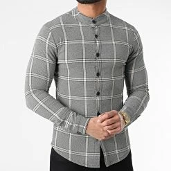 Coupon ⭐ Chemise Manches Longues A Carreaux 4202 Gris Chiné de Frilivin ❤️ -Promos Frilivin Magasin frilivin 297083 4202 1 GREY 20220105T161511 03