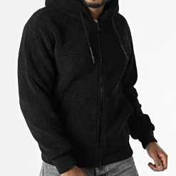 Nouveau 🎉 Veste Zippée Capuche Polaire W0213 Noir de Frilivin 👏 -Promos Frilivin Magasin frilivin 297119 W0213 BLACK 20220107T160533 03