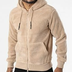 Bon marché 😍 Veste Zippée Capuche Polaire W0213 Beige de Frilivin 💯