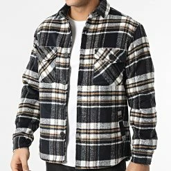 Budget ✨ Surchemise A Carreaux HP03227 Bleu Marine Blanc de Frilivin 🔔 -Promos Frilivin Magasin frilivin 300240 HP03227 3 20220131T150106 03