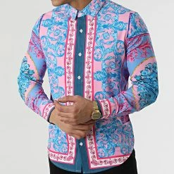 Le moins cher 👍 Chemise Manches Longues Renaissance BM1276 Bleu Clair Rose de Frilivin ✔️ -Promos Frilivin Magasin frilivin 300252 BM1276 12 20220128T100930 03