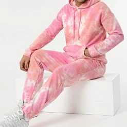 Promo 👏 Ensemble De Survetement Tie And Dye BM1370 Rose de Frilivin 🥰