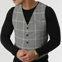 De gros 😀 Gilet A Carreaux 6390 Gris Chiné de Frilivin 🎁 -Promos Frilivin Magasin frilivin 300282 6390 3 20220128T101511 03